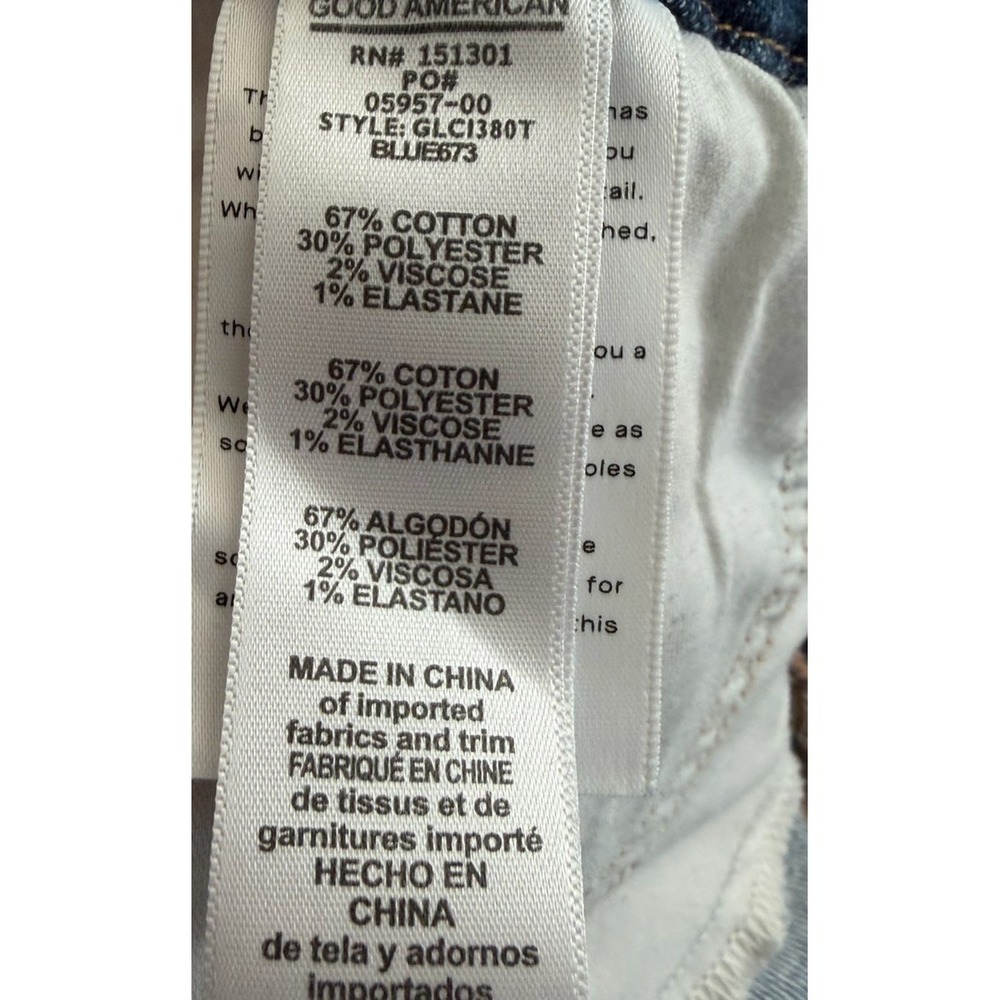 Good American Good Legs Distressed Skinny Jeans Size 27 Medium‎ Wash - Picture 6 of 10